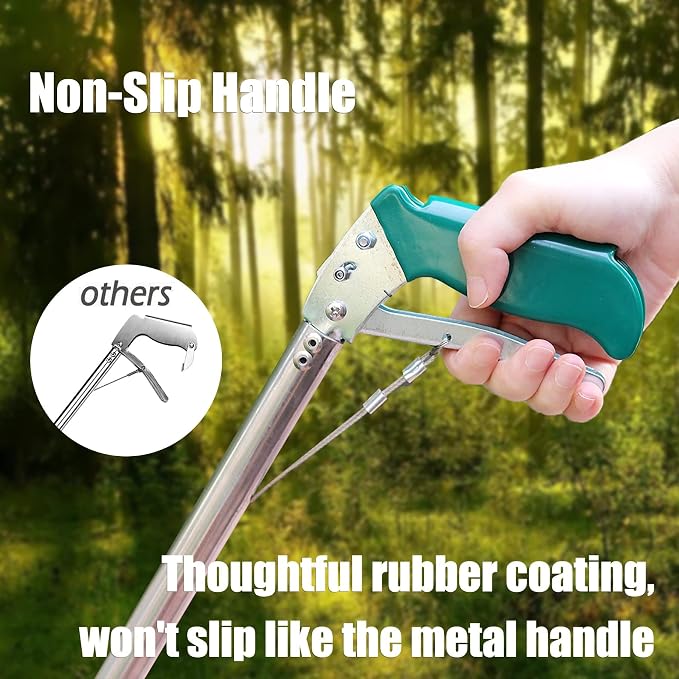 IC ICLOVER 60" Professional Snake Tongs, Extra Long Repitle Grabber Heavy Duty Rattle Snake Catcher Wide Jaw Handling Tool with Auto Lock, Non-Slip Grip Handle for Snake Moving Catching Transport