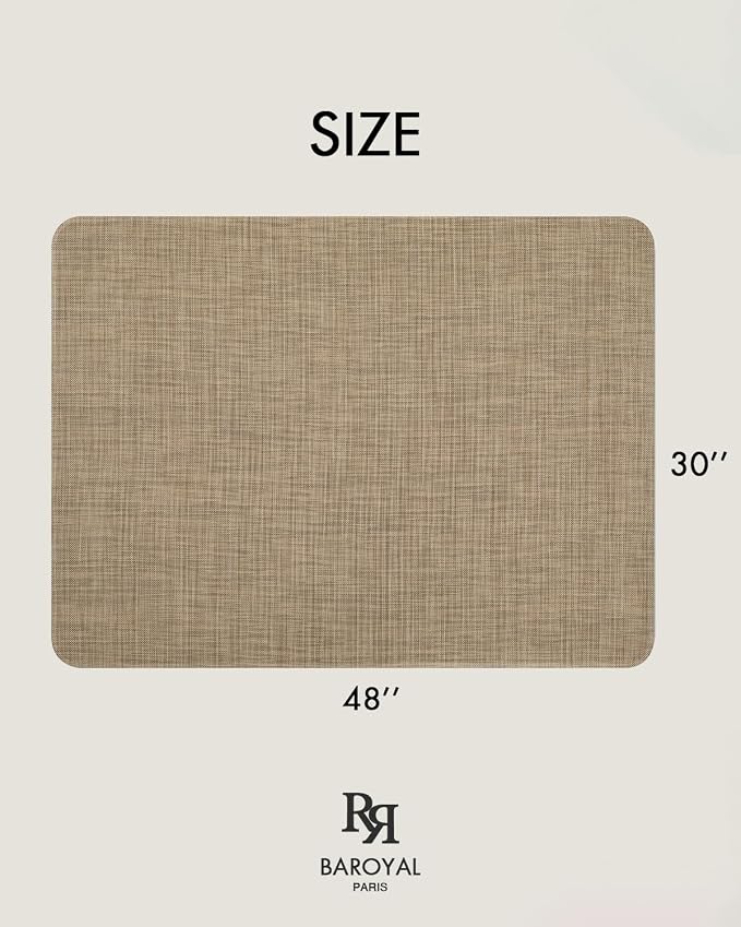 BARoyal Office Chair Mat for Hardwood Floor Under Desk Computer Rolling Chair Mat for Wood/Tile Floor Non-Slip Heavy Duty Desk Rug PVC Plastic Hard Floor Protector 30" x 48"(Linen)