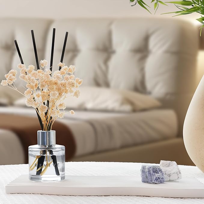 Gardenia Bathroom Diffuser, 1.7 oz Reed Diffuser with Dried Flower for Small Place, Last up to 30 Days