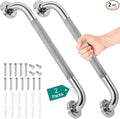 2 Pack 16 Inch Grab Bars for Bathtubs and Showers, Safety Bathroom Shower Grab Bars for Seniors Holds up to 500LBs, Handicap Grab Bars Stainless Steel, Anti Slip Shower Handle for Wall, Elderly
