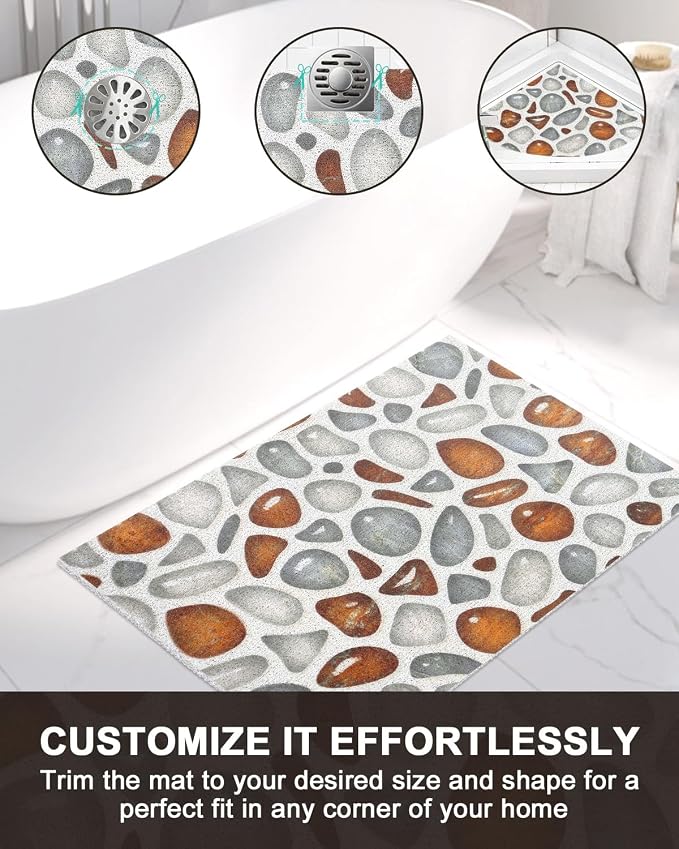 Large Shower Mat Non Slip: Anti Slip Shower Mats for Inside Shower, Soft PVC Loofah Shower Floor Mat, Extra Large Bath Mat for Shower, Tub, Bathroom, Floor, Kitchen, Home, Pool, Hotel, Quick Drying