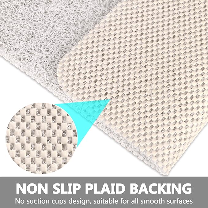 Shower Mat Non Slip: 32 x 24 Inch Extra Large Loofah Shower Mats for Inside Shower - Anti Slip Shower Stall Matt with Drain Hole in Middle