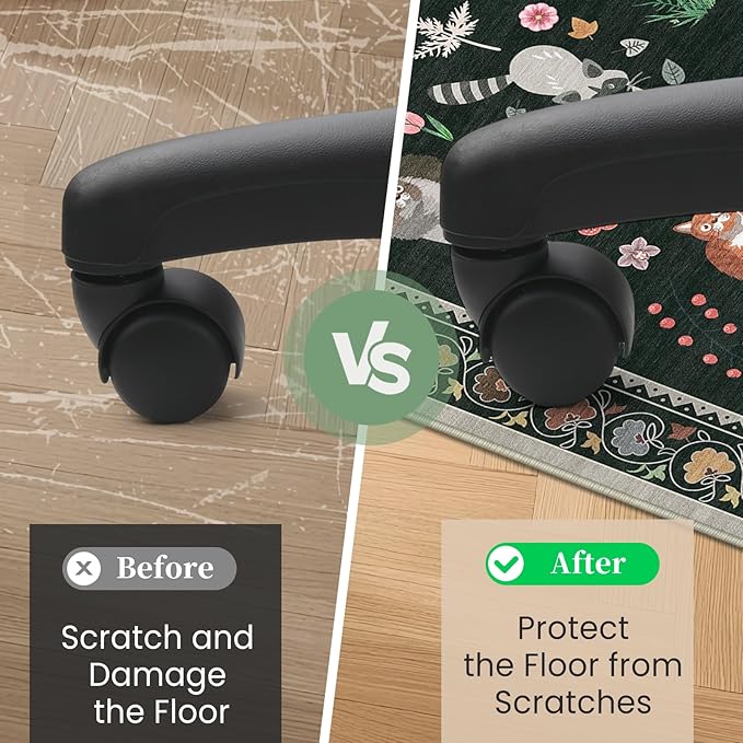 Office Chair Mat for Hardwood Floor & Tile Floor,36"x48"Heavy Duty Desk Chair Mat for Hard Floors, Under Desk Rug for Rolling Computer Chair,Anti Slip,Low Pile Carpet Floor-Colorful Animals