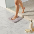 TYUU Small Bath Mat, Ultra Soft Bathroom Rugs Non Slip Washable, Super Absorbent Quick Dry Bath Rug with Rubber Backing for Bathroom Floor, Shower, or Sink, Light Grey 12" x 12"