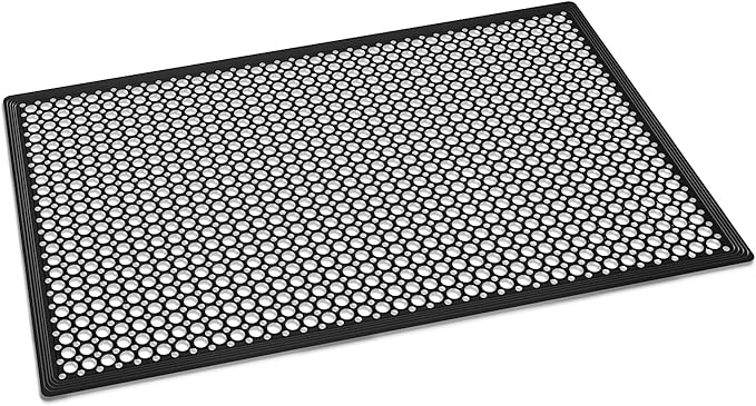 ROVSUN Rubber Floor Mat with Holes, 36''x 60'' Anti-Fatigue/Non-Slip Drainage Mat, for Industrial Kitchen Restaurant Bar Bathroom Utility Garage Pool Entry Door Mat, Indoor (36''x 60'' Black 2Pcs)