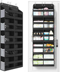 Yecaye 5-Tier Over The Door Organizer Dual-Column, 80lbs Load Over the Door Storage of 10 Compartments, Heavy Duty Extra Large Door Organizer Hanging for Bedroom Nursery Bathroom Pantry, Black, 1 Pack