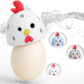 Egg Washer for Fresh Eggs, Egg Scrubber for Fresh Eggs, Reusable Silicone Chicken Shaped Scrubs, Chicken Egg Cleaner, Eggshell Cleaner for Poultry Farm, Housewife Kitchen Helper Tool (White Chick Cap)