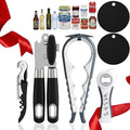 Openers Bundle - 6-Piece Openers Set for Weak Hands - Heavy Duty Stainless Steel Manual Can Opener, 5-in-1 Bottle Opener, Corkscrew & Silicone Grippers - Kitchen Gadgets for Seniors & Arthritis