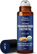 Organic Castor Oil and Frankincense Eye Roller 10 ml - Natural Essential Blend for Under Eye Puffiness & Fine Lines - Lightweight Roll On - Nexon Botanics