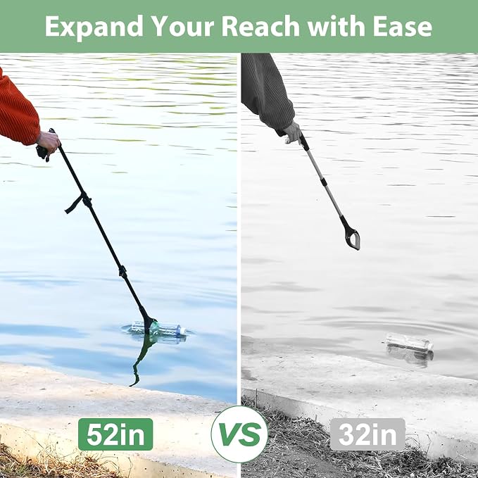 52" Extra Long Grabber Reacher Tool, Foldable Reacher Grabber Pickup Tool with Strong Magnetic & 360° Rotating Anti-Slip Jaw, Extension Trash Picker Upper Grabber for Indoor & Outdoor | For Seniors/Disabled/After Surgery Recovery, Extra Long Foldable, ...