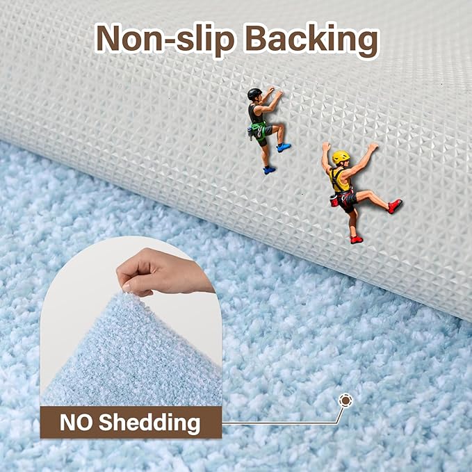 48x32 Large Bathroom Rugs Washable Non Slip, Light Blue Bath Mat for Bathroom Floor Tub, Soft Absorbent Quick Dry Mats for Shower, Bathtub,Home Decor