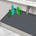Under Sink Waterproof Mat for Kitchen 34" x 22", Silicone Under Kitchen Sink Mats and Protectors for Cabinets, Under Sink Tray Liner, Cabinet Mat for Kitchen Multipurpose Pet Mats, Rhombic Gray