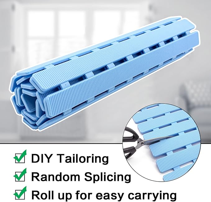 BEMISO BEMISO Shower Mat Non Slip Bathtub Mat with Suction Cups and Drain Holes 27.5 x15.7 Inch Bath Mat for Tub & Shower.Easy Dry,Easy to Cut,Eco-Friendly