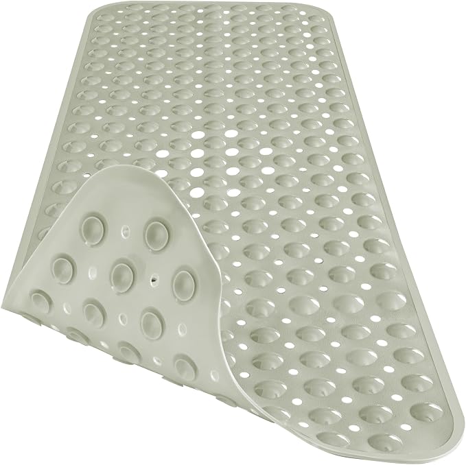 Extra Long Bathtub Mat Non Slip, Camel Soft Bath Mat for Tub 40 x 16 Inch Full Size, Bath Tub Shower Mats for Bathroom Floor with Big Suction Cups and Drain Holes, Easy Washable, BPA Free