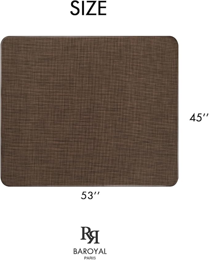 BARoyal Office Chair Mat for Hardwood Floor Under Desk Computer Rolling Chair Mat for Wood/Tile Floor Non-Slip Heavy Duty Desk Rug PVC Plastic Hard Floor Protector 45" x 53"(Coffee)