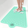 OTHWAY Bath Mat for Tub Non Slip: 39" X 17" Long Bathtub Mat with Hair Catcher│Big Drain Holes Shower Mats for Inside Shower│Machine Washable (Light Green)