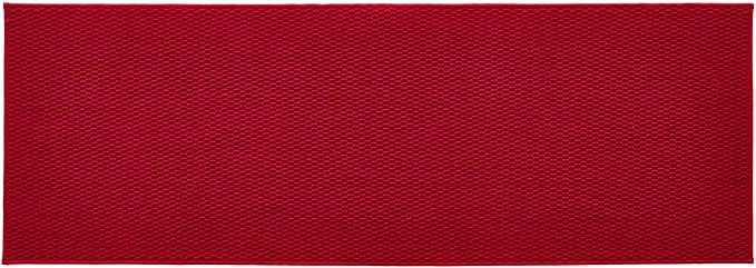 TYUU Christmas Bathroom Runner Rugs, Long Bath Mat Runner Washable Thin Quick Dry Low Pile Bathroom Runner Rugs Non Slip, Red 24"x70"