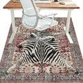 48"x72" Office Chair Mat for Hardwood Tile Floor, Under Desk Carpet Protector for Rolling Computer Chair Mat, Machine Washable Area Rug, Anti-Slip 1/5" Thick Low Pile Thin Vinyl Floor Mat, Red