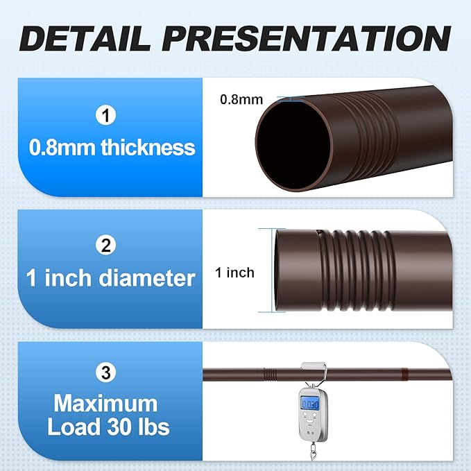 CorkLatta Bronze Shower Curtain Rod 31 to 104 Inch,1 Inch Diameter Adjustable Spring Tension Curtain Rod No Drilling Stainless Steel Telescoping Rod,No Rust
