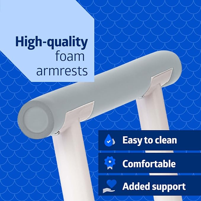 Medline Free-Standing Toilet Safety Rail for Bathroom, Toilet Seat Riser for Seniors, 26.5"-Wide Rail Base, Supports up to 300 lbs