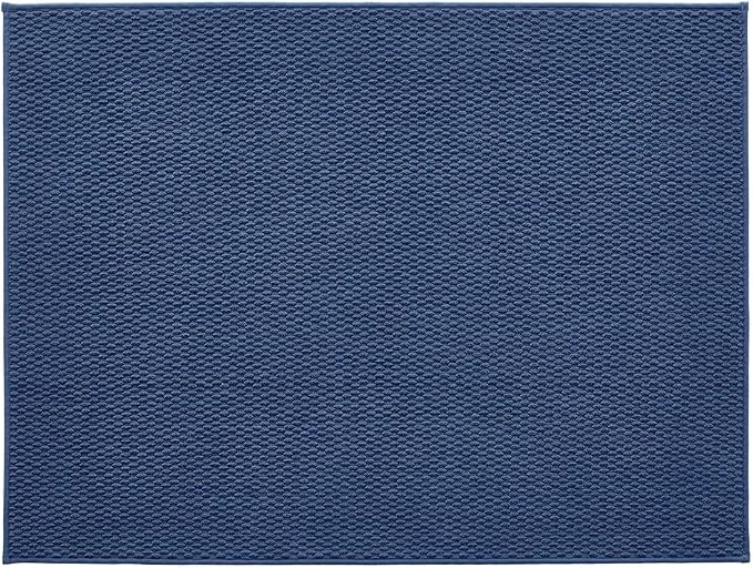 TYUU Large Bathroom Rugs Non Slip Washable Bath Rugs Super Absorbent Bathroom Rug Thin Quick Dry Low Pile Bath Mats, Navy Blue 36"x48"