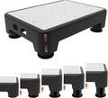 5-Level Adjustable Step Stool, 700 LBS Capacity Safety Bed Step for Seniors, Exercise Setp Platform, Portable Stair Assist for Elderly, Wide Step up for Kitchen, Car, Bedside & Shower, White
