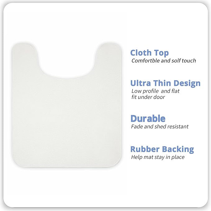 Bosap Toilet Rugs U Shaped Bathroom Rug,Machine Washable Non Slip Quick Dry Super Absorbent Ultra Thin Toilet Mats for Bathroom Toilet.Cream,1'8"x2'(20x24inch)