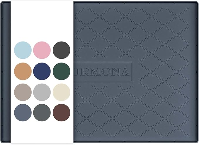 URMONA 28" x 22" Waterproof Silicone Mat in Multiple Sizes & Colors, Under Sink Mat for Kitchen & Bathroom, Pet Food Pad for Dogs & Cats, Kitchen Cabinet Liner, Multi-Purpose for Storage(Dark Grey)