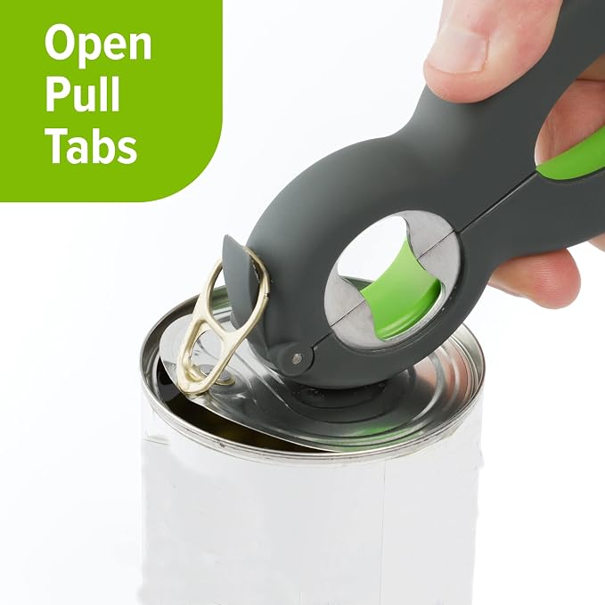 6-in-1 Multi Kitchen Opener - Stainless Steel Multi-Use Tool for Opening Bottles, Cans, Jars, Caps, Compact Design