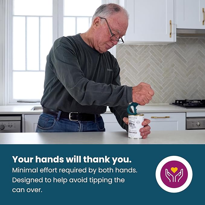 Dext - Ring Pull Can Opener, Pop Can Opener for Seniors, Arthritis, and Parkinson’s, Easy Open, Ergonomic Handle with Comfortable Grip. Perfect for Soda, Pet Food, and More (Teal)
