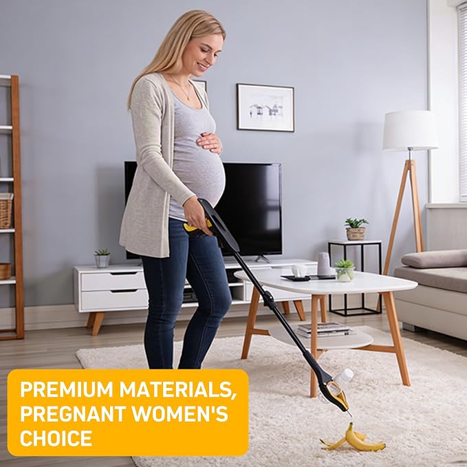 32 inch GrabRunner Folding Reacher Grabber Tool with Shoehorn,360° Rotating Head Grabber Tool with Strong Magnetic,Grabbers for Seniors (Gold)