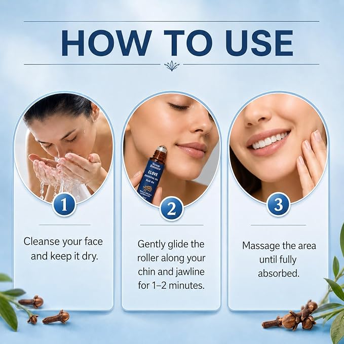 Clove Essential Oil Roll On 10 ml - Pre-Diluted Blend Roller for Skin, Teeth & Aromatherapy - Ready to Use - Made from Pure & Natural Oils - Nexon Botanics