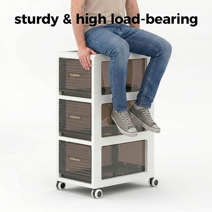 Bathroom Storage with Drawers, 11.8" Wide Wide Slim Storage Cabinet with Wheels for Small Spaces, Narraw Cart for Kitchen Office Bedroom Dinning Room Under Desk, 29.7" Tall