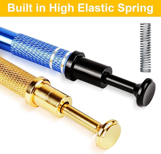 BACUTHY 2 Pack Jeweler's Pick Up Tool, Stainless Steel Piercing Ball Grabber Tool, Pearl Grabber Pick Up Tool with 4 Prongs for Tiny Objects Ic Chips Electronic Components