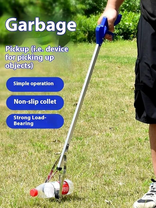 Grabber Reacher Tool 32 Inch Extra Long Steel Foldable Easy Pick Up Stick Strong Grip Trash Grabber Tool Anti-Slip Jaw Trash Claw- Pack of 2