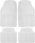 BDK 4-Piece Rubber Transparent Clear Floor Mats Heavy Duty for Front & Rear Car Truck Van SUV, All Weather Protection, Universal Fit