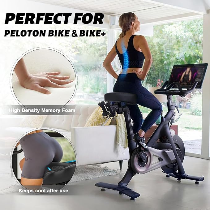 Noseless Bike Seat Cushion for Men & Women - Extra Padding & Comfort Wide Bicycle Seat, Oversized Comfortable Saddle for Peloton Bikes, Exercise Bikes, Electric Bikes, Cruiser Bikes