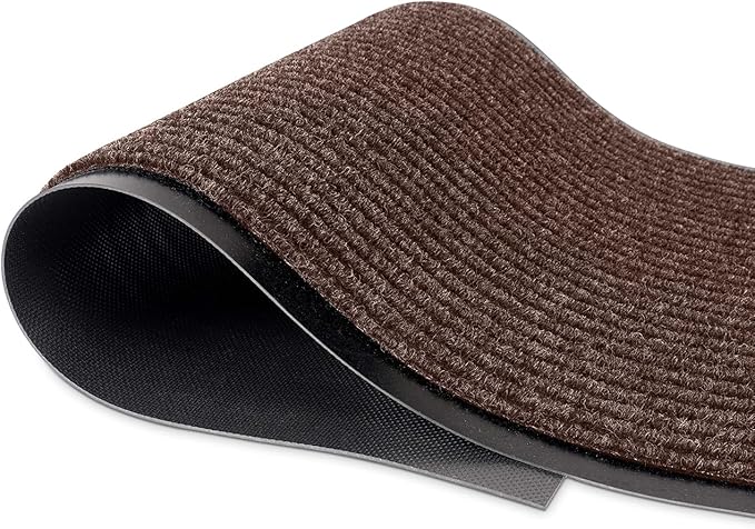 MaxMat® 4-Pack Extra Large Commercial Floor Mat, 3 x 5 Feet Heavy Duty, Waterproof, Low-Profile, Easy to Clean, Rubber Entry Mat (Brown, 3 x 5 Feet - 4 Pack)