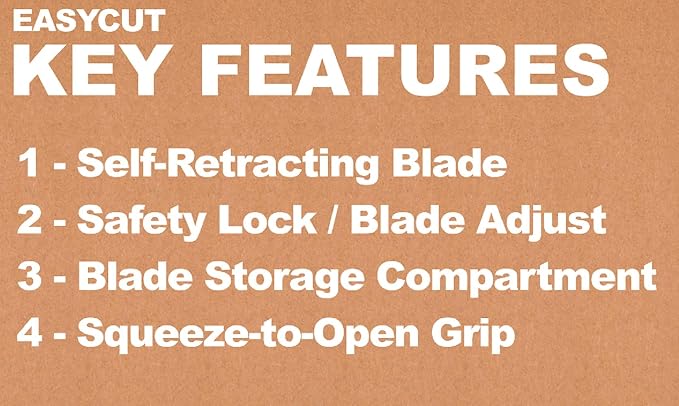 COSCO 091508 Easycut Cutter Knife w/Self-Retracting Safety-Tipped Blade, Black/Blue