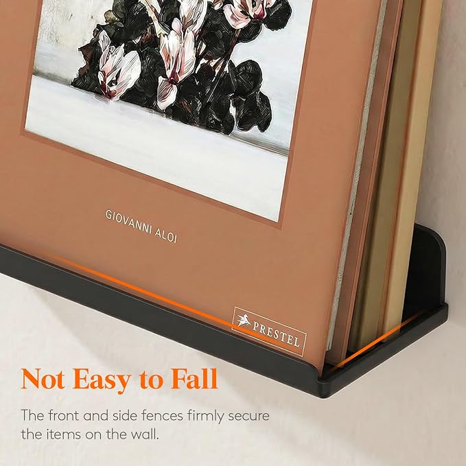 Lifewit Floating Shelves for Wall, Acrylic Display Shelf Wall Mounted for Figure, Car, Art, Book, 14" Perfume Organizer for Bathroom, Bedroom, Living Room, Nursery, Home Decor, Black, 10 Pack