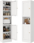 Bevivog Slim Kitchen Pantry Cabinet for Small Space, 67" Tall Narrow Storage Cabinets with Hutch and 3 Adjustable Shelves, Freestanding Tall Slim Bathroom Storage Cabinet