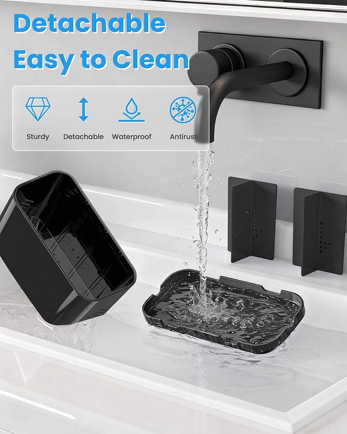 Toothbrush and Toothpaste Holders for Bathrooms Countertop - Detachable 5 Slots Kids Electric Toothbrush Holders Set Wall Mounted with Removable Dividers for Bathroom Decor and Accessories Organizer