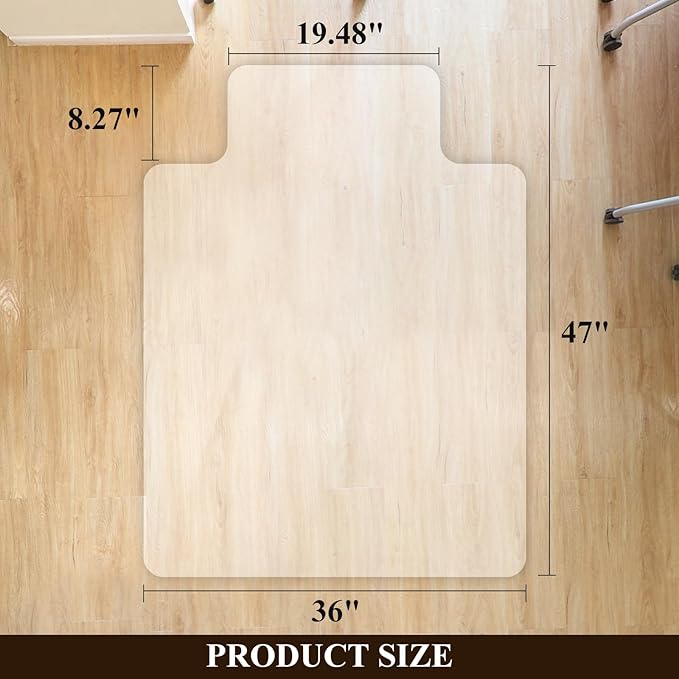 Office Chair Mat for Hardwood Floors - 36"x47" Desk Chair Mats Home Floor Protector Heavy Duty - Easy Clean