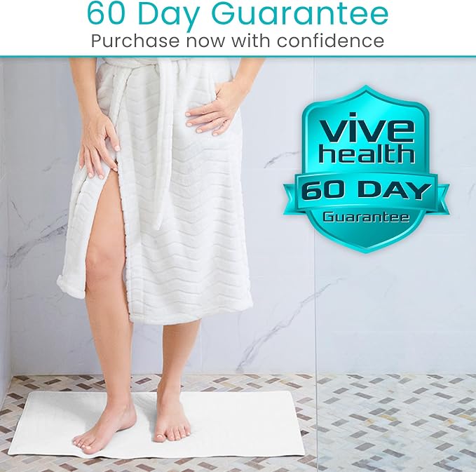Vive Non-Slip Bath Mat with Suction Cups - 28" x 16" Extra Large Rubber Mat for Safety & Comfort - Patented Grip Prevents Slips and Falls for Kids, Elderly, Men, Women - XL Non Skid Shower & Tub Cover