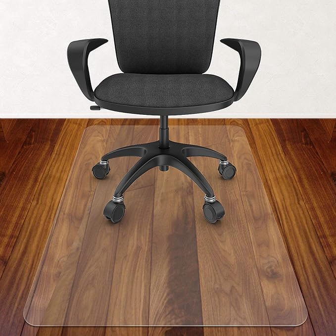 Azadx Office Chair Mat for Hardwood Floor 36 X 48, Plastic Mat for Office Chair Easy Glide on Hard Floors, Clear Computer Chair Mat Office Floor Mat Protector for Wood Floors, 2PCS