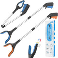 Grabber Reacher Tool for Seniors, 2 Pack Easy Grip 32" Long Handle Foldable Reacher Grabbers with Easy Grip & Magnetic Tip, Reaching Assist Pickup Tool for Trash, Ideal for Elderly & Disabled
