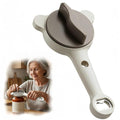 4-in-1 Adjustable Jar Opener for Seniors & Weak Hands (Beige) | Ergonomic 3-claw grip opens 1" to 3.5" lids on mason jars, bottles & cans. Anti-slip, arthritis-friendly & stainless steel