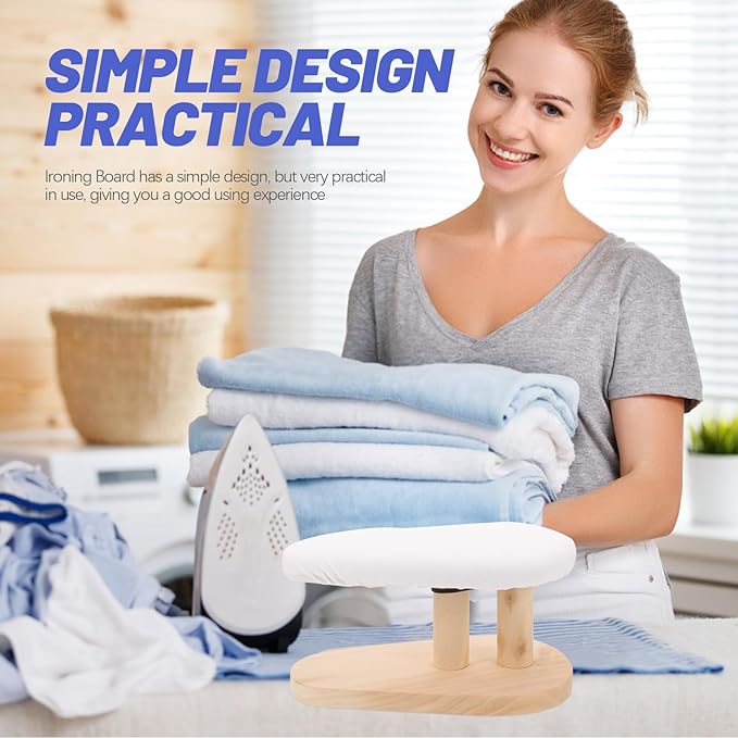 Kichvoe Multifunctional Compact Tabletop Ironing Board with Curved Design for Household and Shirt Ironing Portable and Space-Saving Ironing Tool 11.02X6.29X5.90In