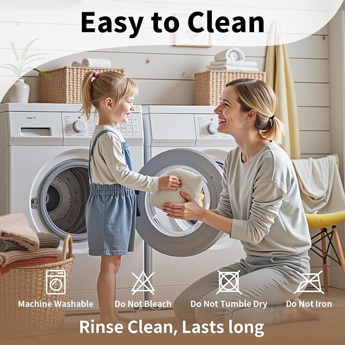 White Bathroom Rugs, Waffle Bath Mat Non Slip Washable, Super Absorbent & Quick Dry, Boho Bath Mat Farmhouse Bathroom Decor, 24'' x 48'', White