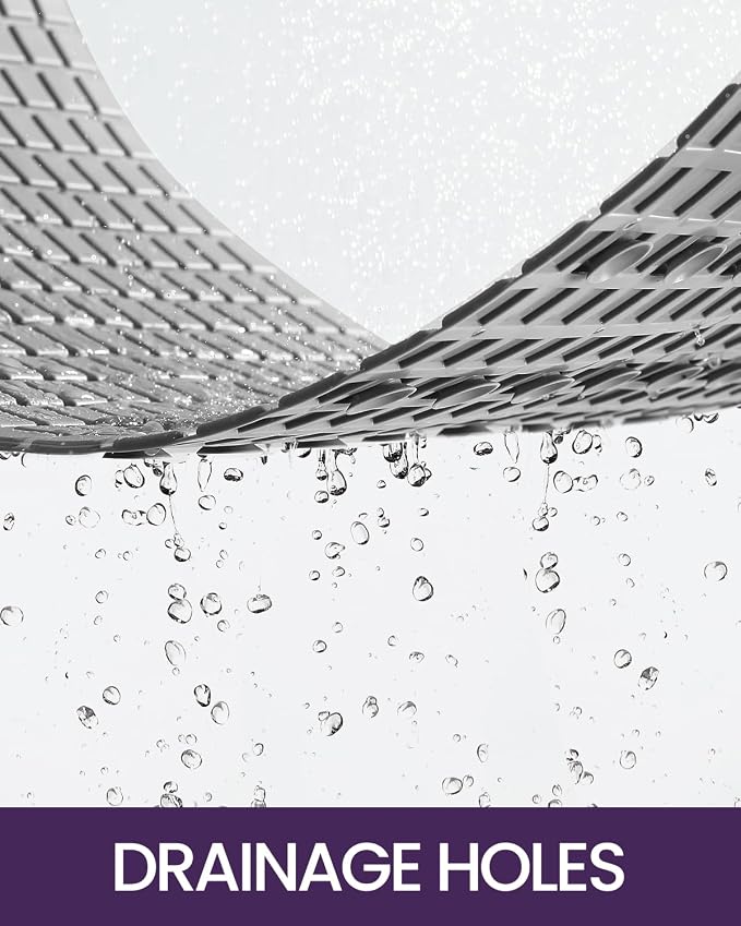 DEXI Bathtub Mat Non Slip, Extra Long 39x16, Suction Cups, Drain Holes, Machine Washable for Tub Shower Floor, Grey